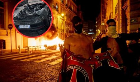 coche quemado celebración PSG